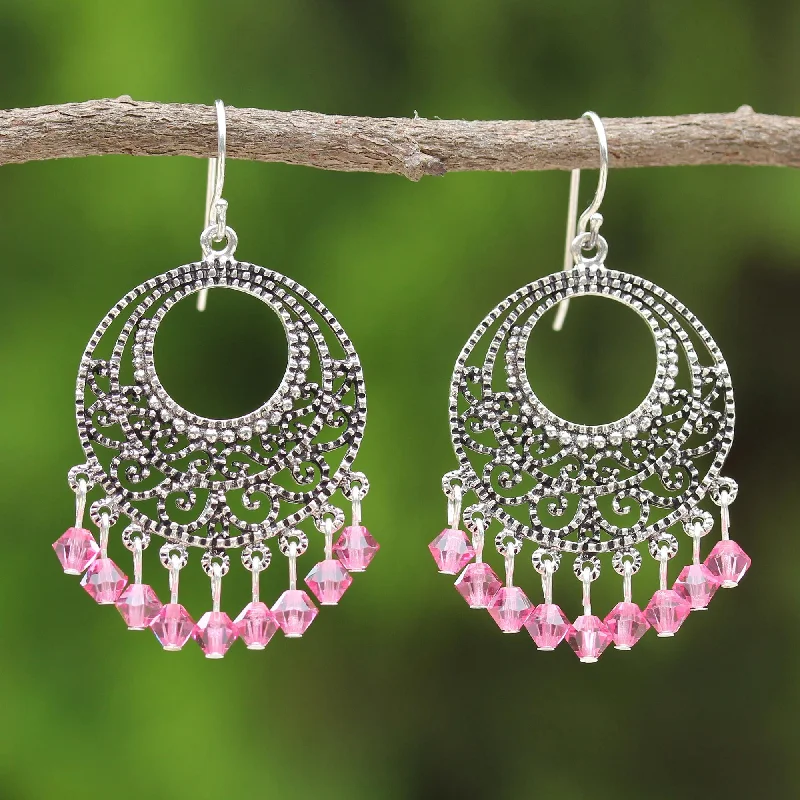 ---Moroccan Rose Beaded Hook Earrings