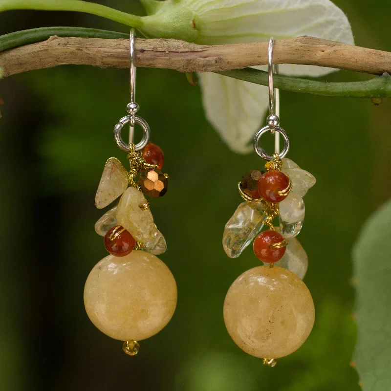 - Degradable pet feces bagYellow Rose Quartz & Glass Beaded Earrings