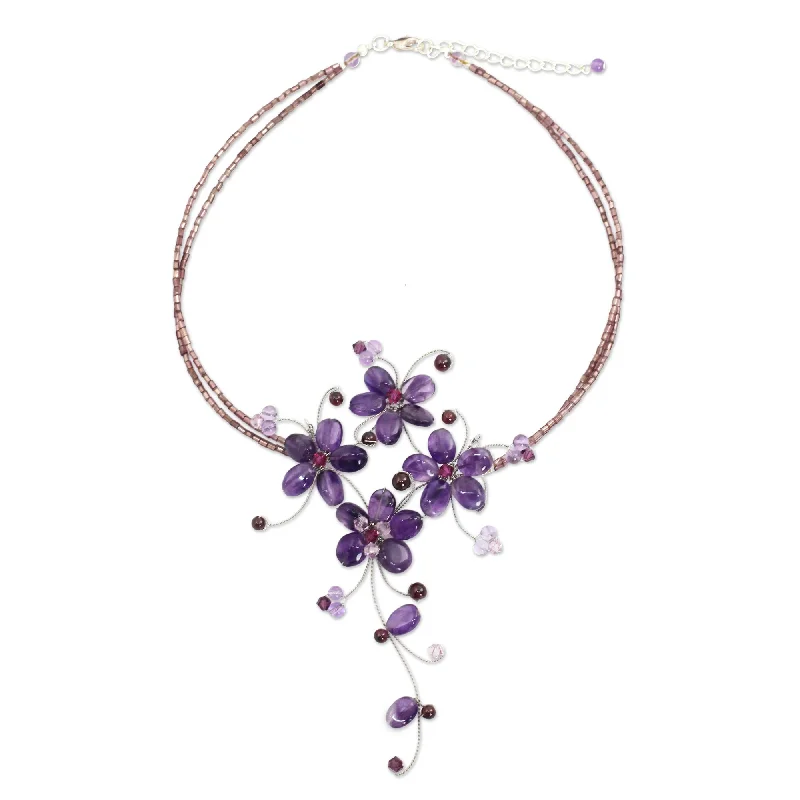 - Cat hair ball removal and hair removal creamRefinement Amethyst Silver Beaded Necklace