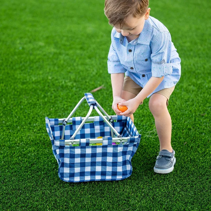 Pet ProductsNavy Check Mini Market Tote