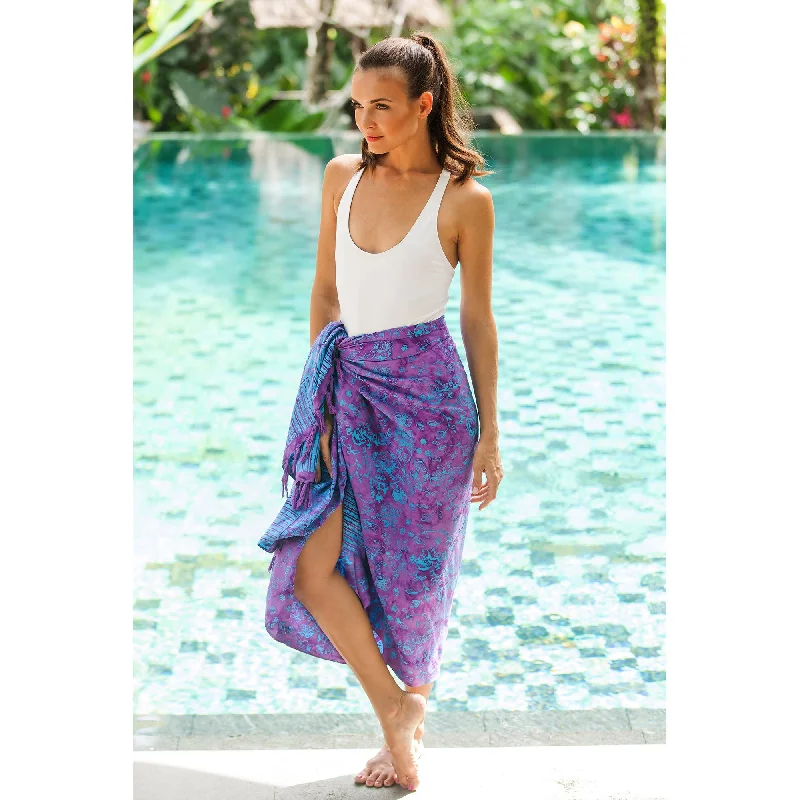 - Pet stroller can be taken on the planeMystifying Forest Blue & Purple Batik Sarong - Pet stroller can be taken on the planeMystifying Forest Blue & Purple Batik Sarong