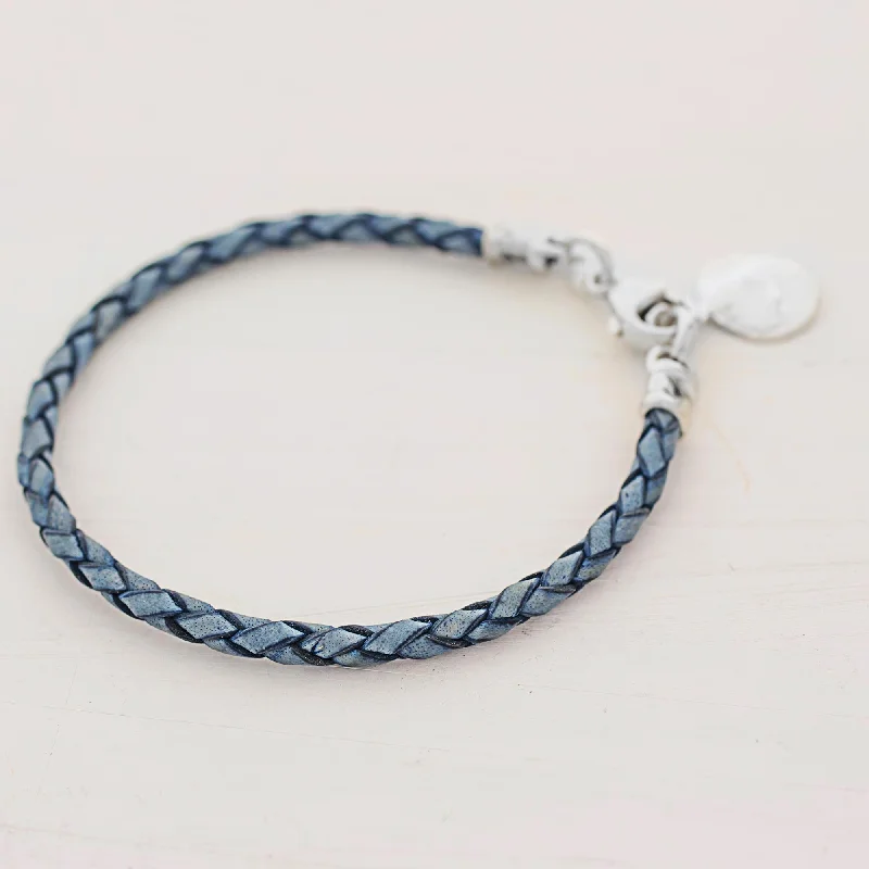 - Automatic induction pet water dispenserWalk of Life in Blue Silver Leather Charm Bracelet - Automatic induction pet water dispenserWalk of Life in Blue Silver Leather Charm Bracelet