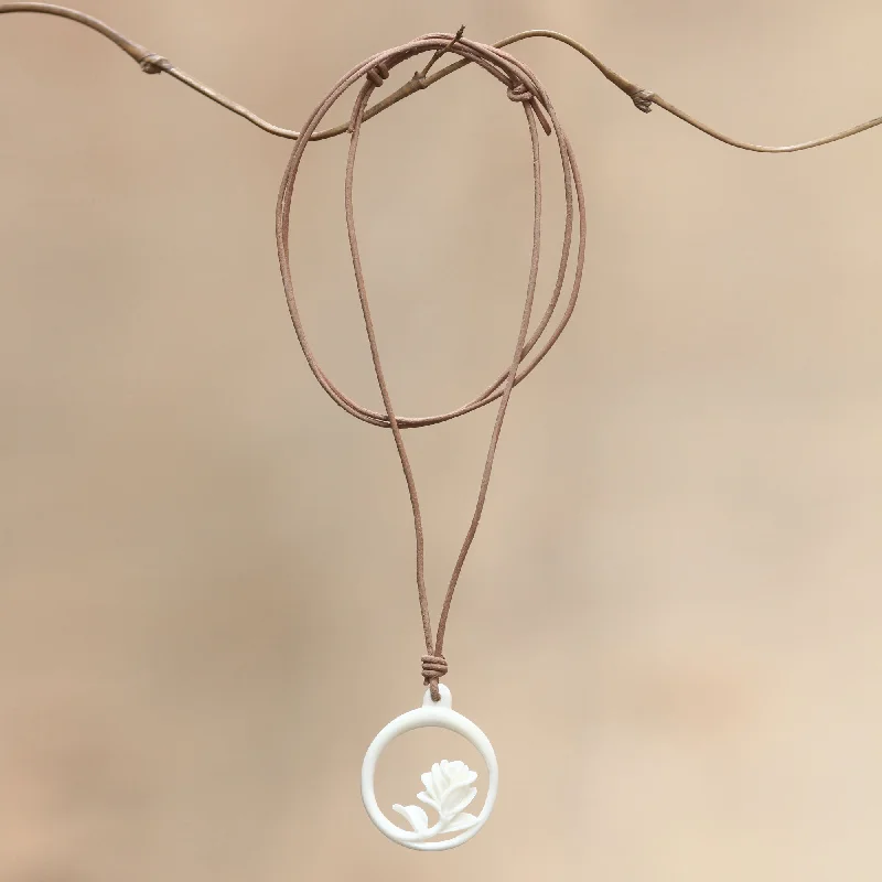 - Natural latex pet mattressWhite Rose Bone Pendant Necklace