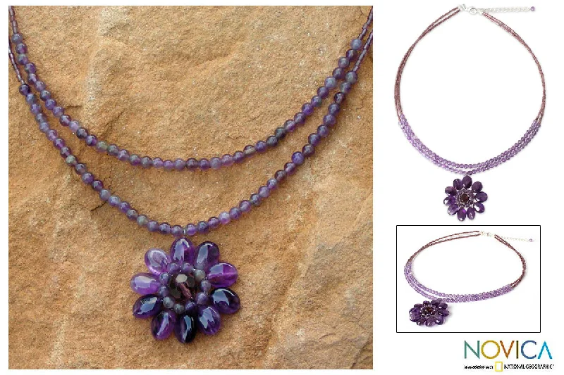 - Hamster silent running wheel to prevent chewingChrysanthemum Amethyst Beaded Necklace
