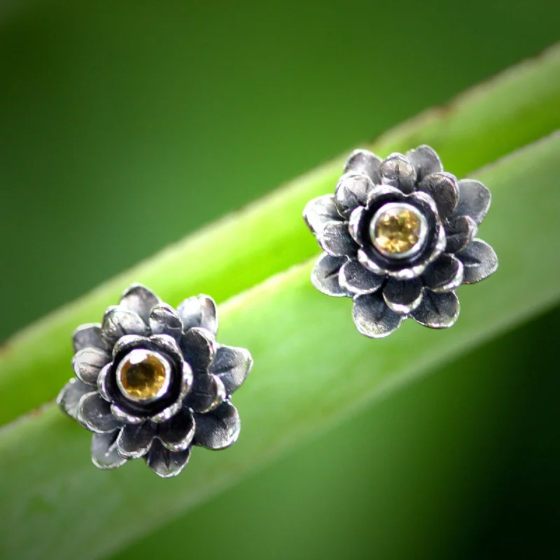 - Foldable and portable cat bagGolden-Eyed Lotus Sterling Button Earrings
