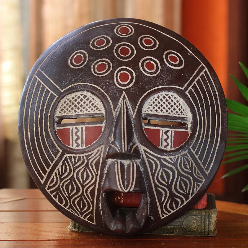 - Organic cotton dog bibsAfrican Circles Decorative Wood Mask