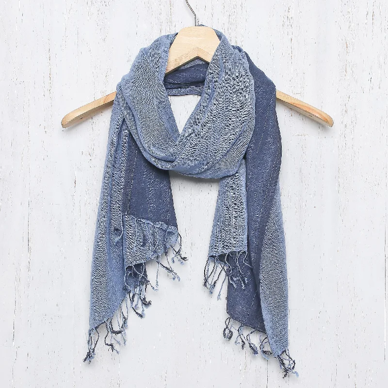 - Foldable and portable cat bagBlue Duet Handcrafted Cotton Scarf