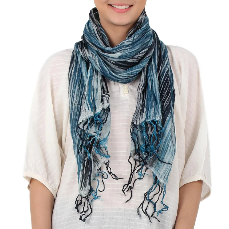 - Pet fence foldable indoorSpeckled Field in Azure Cotton Scarf