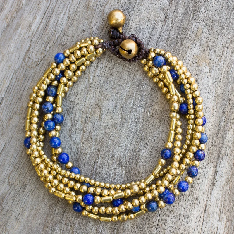 - Pet water dispenser UV sterilization versionBlue Freedom Lapis Lazuli Brass Beaded Bracelet - Pet water dispenser UV sterilization versionBlue Freedom Lapis Lazuli Brass Beaded Bracelet