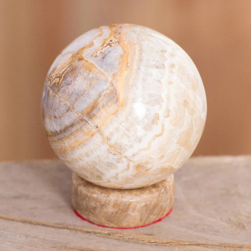 ---Inner Peace Natural Round Geometric Sculpture