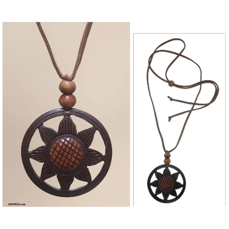 - Remote interactive pet feederBalinese Sunflower Coconut Shell Pendant Necklace