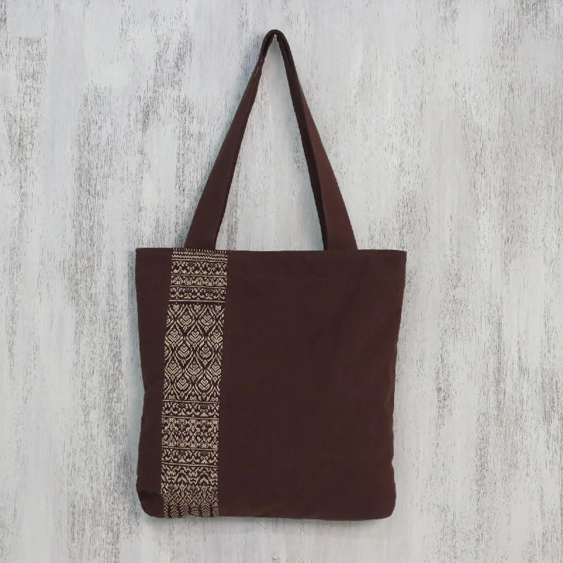 - Air box TSA certified check-inGolden Lanna Lotus Cotton Shoulder Bag