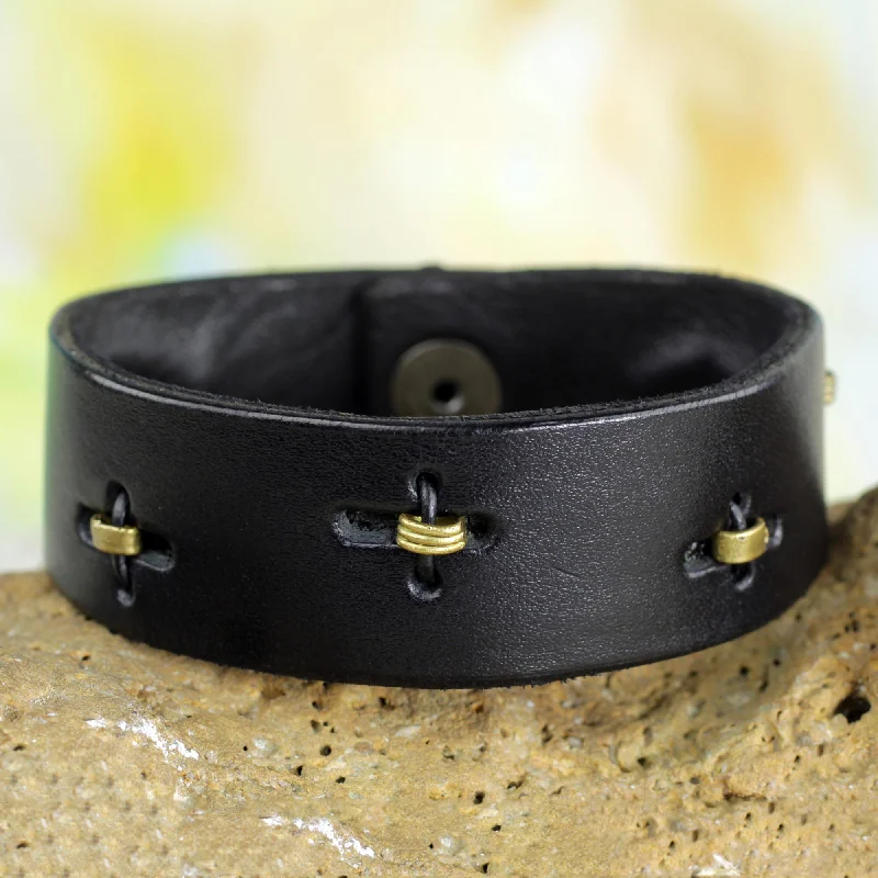 - Teething and chewing toys for puppiesHide & Seek Men's Black Leather Bracelet