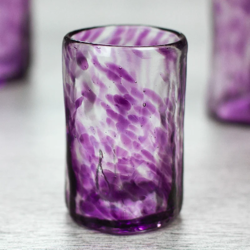 - Foldable and portable cat bagLilac Mist Hand Blown Shot Glasses