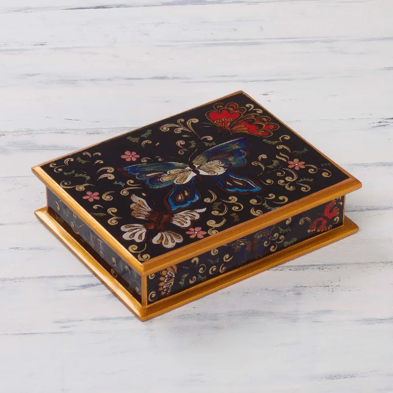  -Explosion-proof leash FOR LARGE dogsNight Flutters Painted Glass Jewelry Box