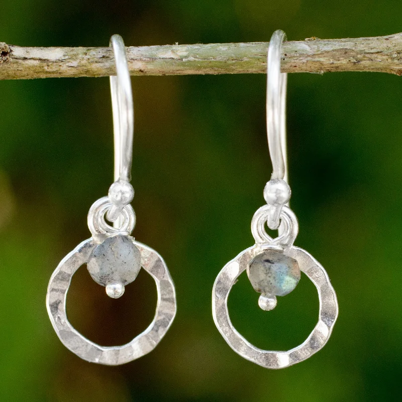 - Pet monitor with cameraRustic Modern Labradorite Silver Dangle Earrings