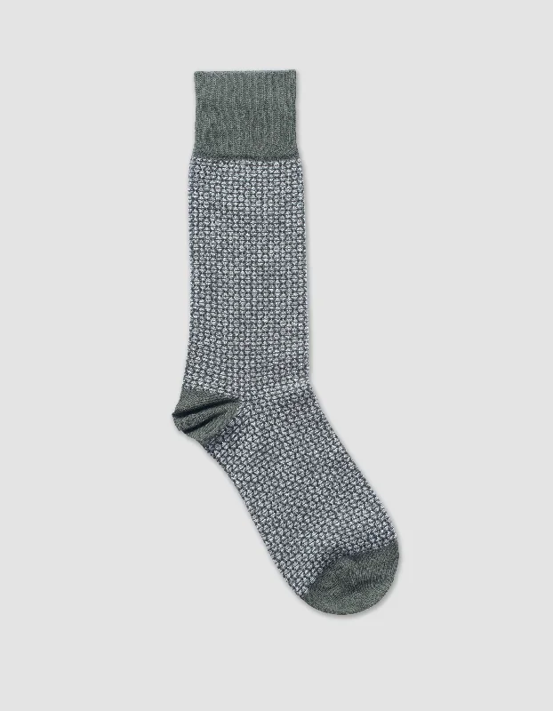  -Anti-scratch sofa protective coverDIAMOND JACQUARD COTTON MID CALF SOCKS- OLIVE