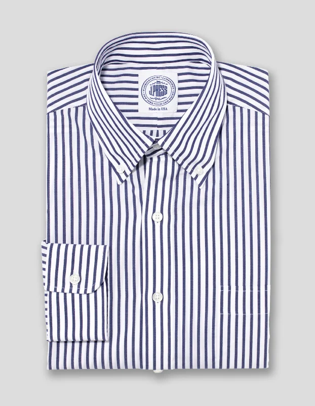 - ​​Christmas pet Christmas clothingNAVY WHITE BUTCHER STRIPE BROADCLOTH DRESS SHIRT