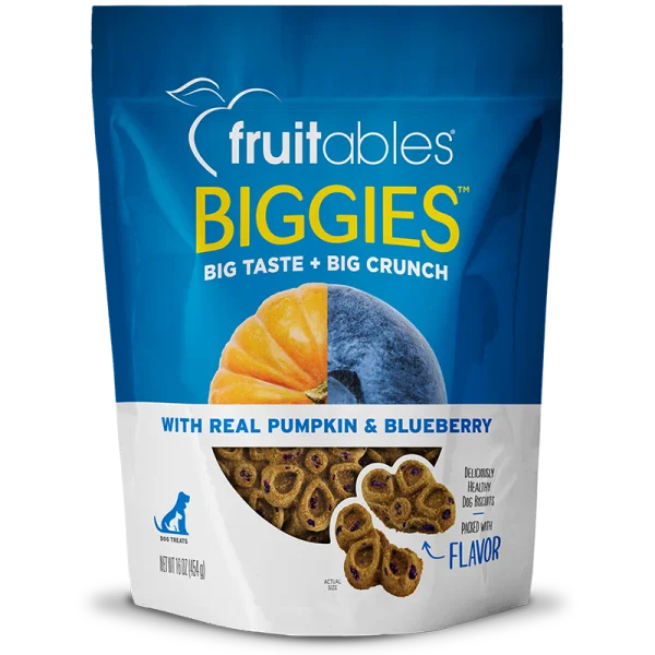- Dog food discountsFruitables Dog Biggies Pumpkin & Blueberry 454 g