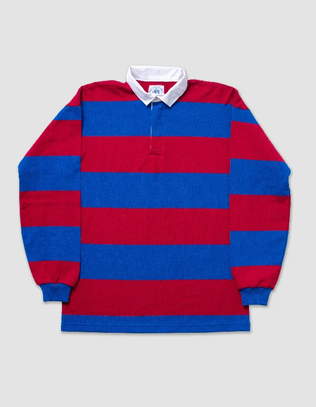 - Parrot climbing and standing wooden frameCLASSIC STRIPE RUGBY SHIRT - ROYAL/RED
