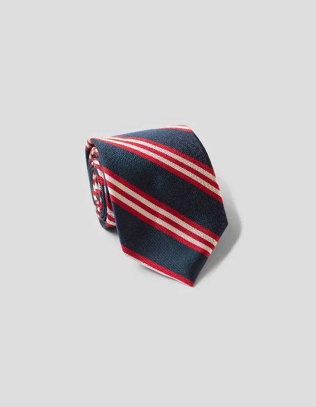 - Cat hair ball removal and hair removal creamCLASSIC SILK REPP STRIPE STRIPE TIE - NAVY/RED/SILVER