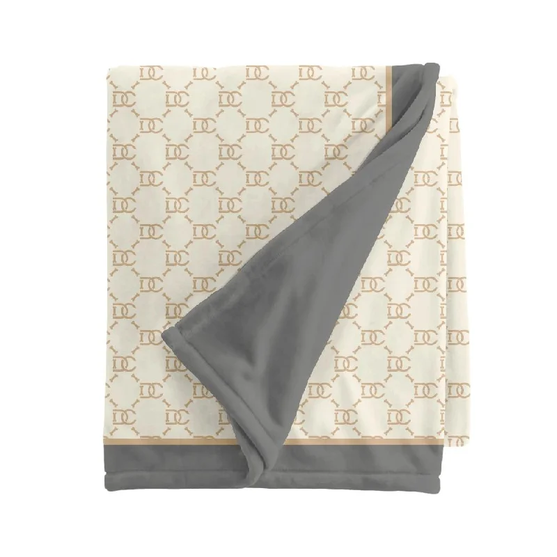 Non-toxic pet clothesLuxe Monogram Waterproof Dog Blanket - Steel Gray