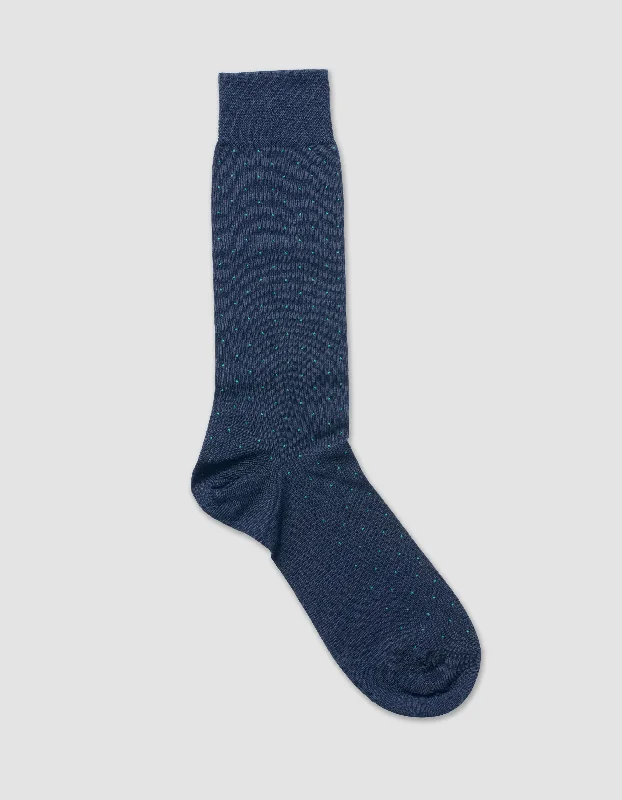 - Winter warm clothes for short-haired dogsPIN DOT COTTON MID-CALF SOCKS - NAVY