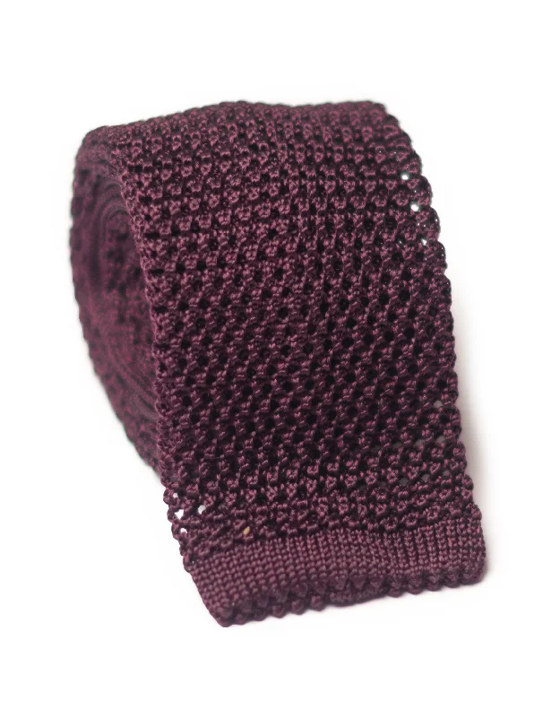 - ​​Christmas pet Christmas clothingSILK KNIT TIE - BURGUNDY