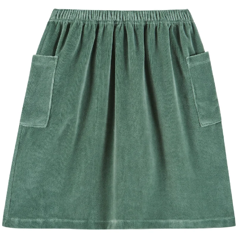 ---Emile et Ida Moss Plain Velvet Skirt