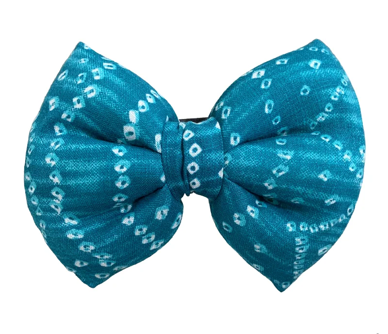 - Pet fence foldable indoorBow Tie for Dogs: Bandhani Festive Bow for Pets (Blue)
