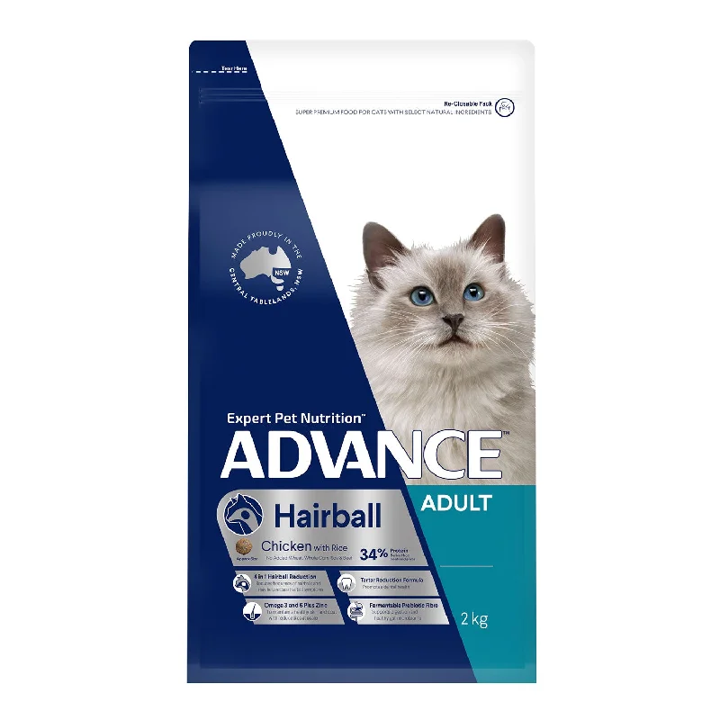  . **Ingredient-Related**  Advance Hairball Chicken & Rice Adult Dry Cat Food 2kg