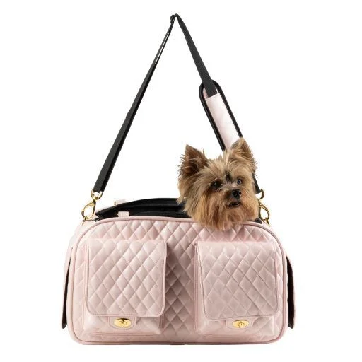 ---Petote Marlee 2 Dog Carrier Pink Quilted