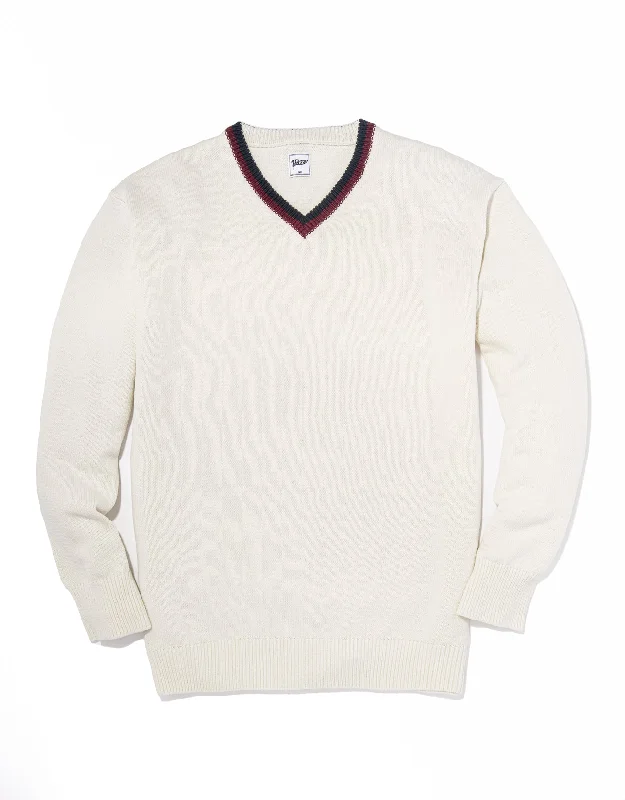 - Hamster silent running wheel to prevent chewingTIPPED V-NECK SWEATER - WHITE