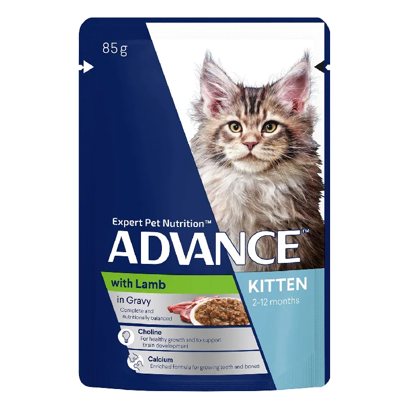    - Cat food for picky eaters  Advance Lamb in Gravy Kitten Wet Cat Food Pouch