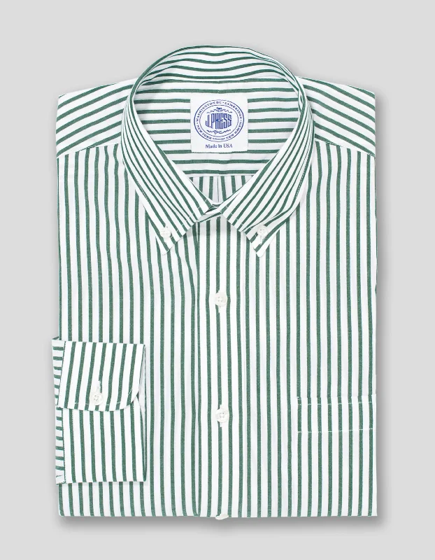 - Winter dog thick down jacketHUNTER GREEN/WHITE BUTCHER STRIPE BROADCLOTH DRESS SHIRT