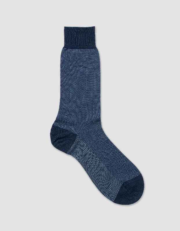 - ​​Christmas pet Christmas clothing3 COLOR BIRDSEYE COTTON MID-CALF SOCKS -NAVY