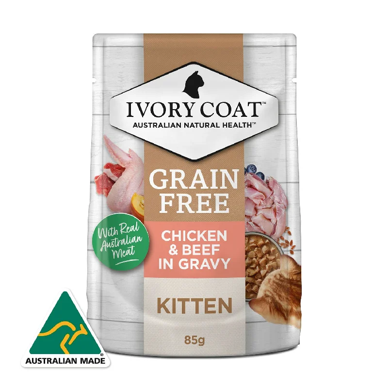  . **Special Needs**  Ivory Coat Grain Free Chicken & Beef in Gravy Kitten Wet Cat Food