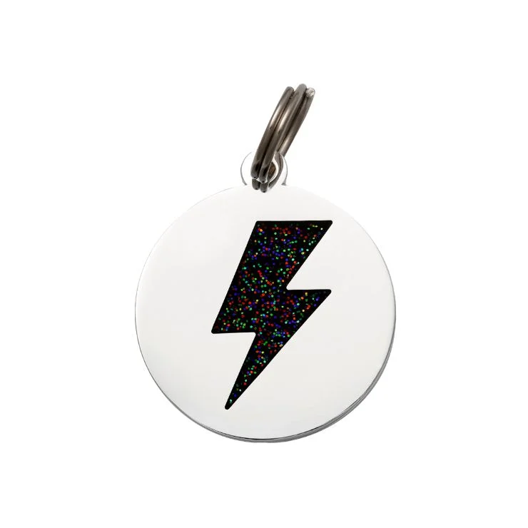 - Dog anti-slip matLightning Bolt - Silver & Black - Pet ID Tag