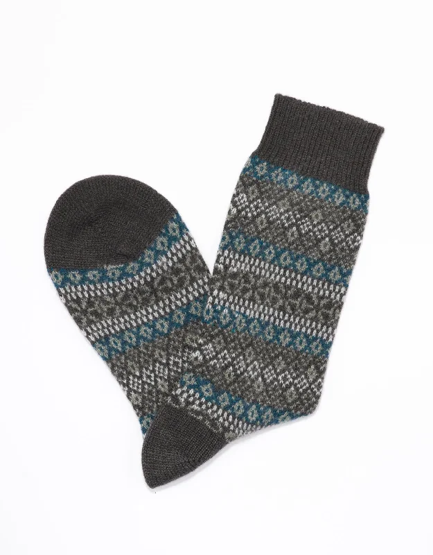 - ​​Pet toys under    yuanCASHMERE FAIR ISLE SOCKS - GREEN