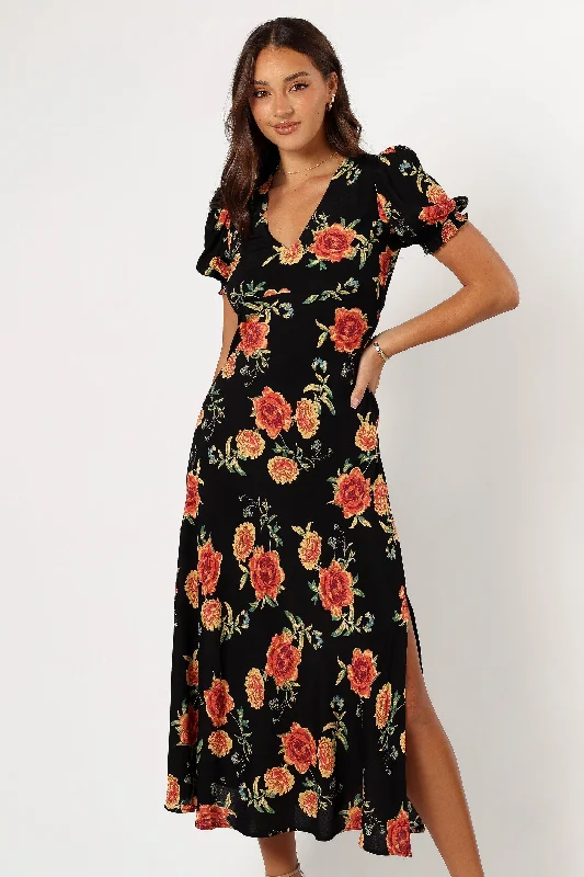 - Car dog seat beltChristine Midi Dress - Sunset Floral