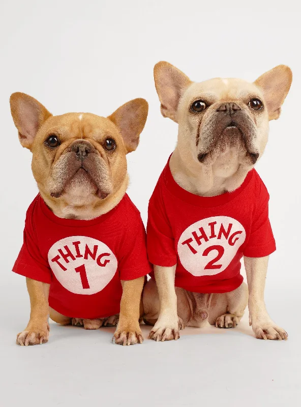 Winter warm clothes for catsThing 1 + Thing 2 (2-Pack) Dog Tee
