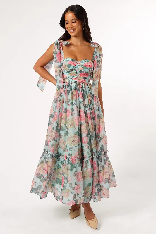 - Natural latex pet mattressFloret Midi Dress - Blue Multi
