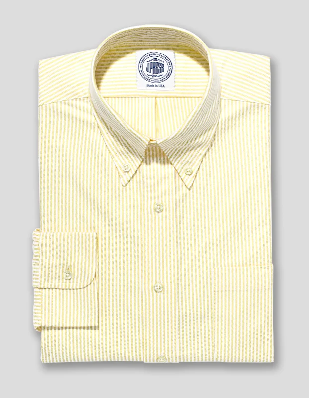 ---YELLOW/WHITE OXFORD DRESS SHIRT