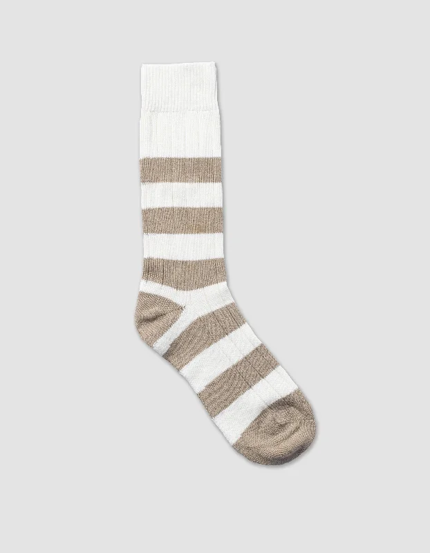  -Non-contact cat thermometerRUGBY STRIPE ORGANIC COTTON MID CALF SOCK -  CREAM