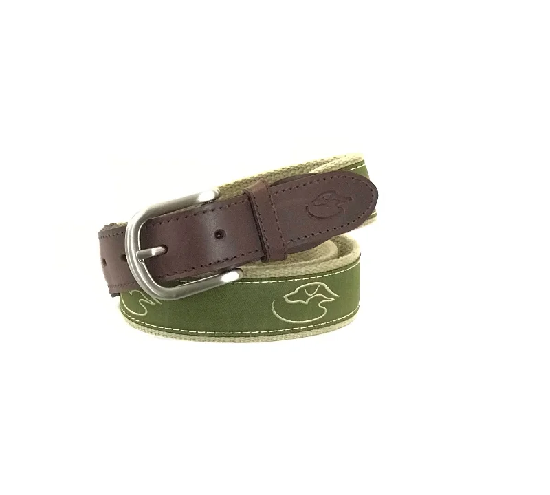 - Teething and chewing toys for puppiesDuck Dog Signature Logo - Ribbon Belt - Olive on Camel