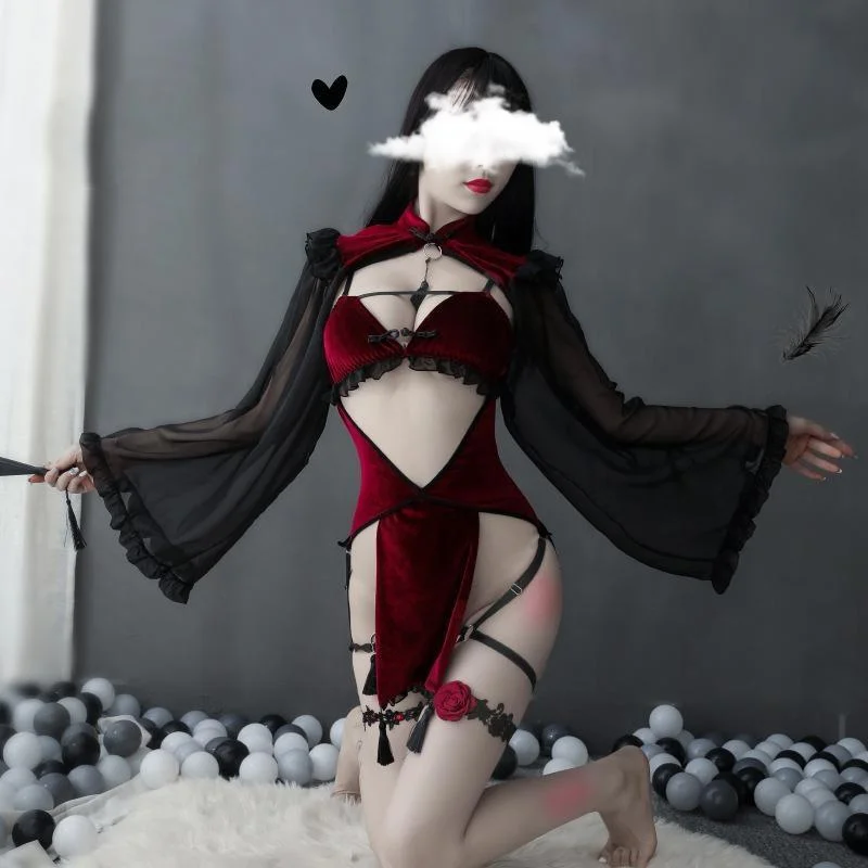  -Anti-scratch scratching board AND cat bed in oneMidnight Witch Cosplay Lingerie Set