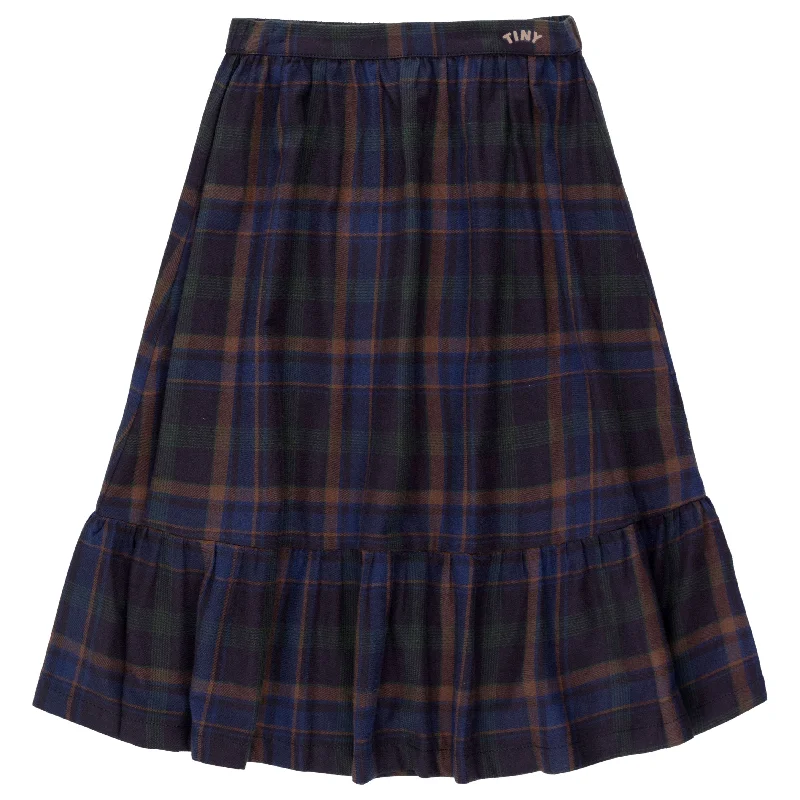 - Deodorizing cat litter tofu litterTiny Cottons Navy Check Long Skirt