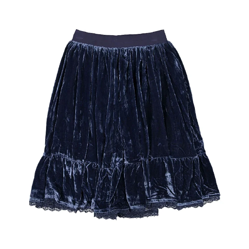- Custom pet birthday cakePetite Amalie Navy Velvet Frill Hem Skirt
