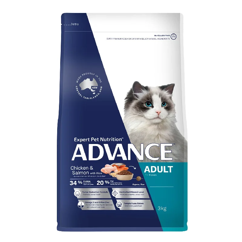    - High-protein cat food  Advance Chicken, Salmon & Rice Adult Dry Cat Food