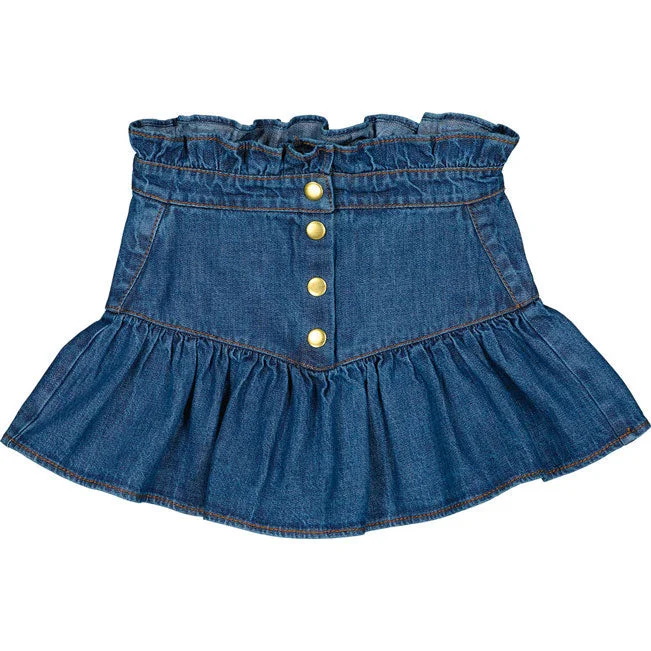 - Degradable pet feces bagLouis Louise Denim Blue Pipeau Skirt